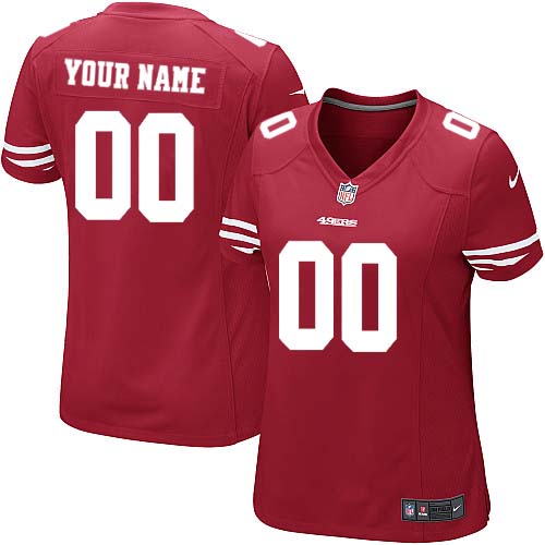 Nike San Francisco 49ers Customized Red Stitched Women's NFL Jersey